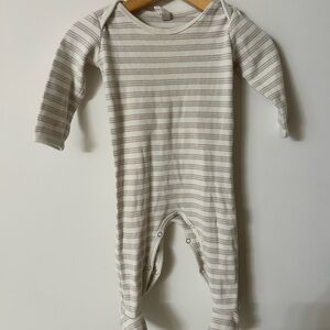 Quincy Mae Cream Striped Footie